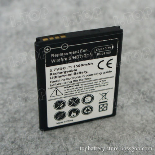 Original Quality Battery For HTC HD3 HD7 HD7S Wildfire S G13 battery 1500mAh